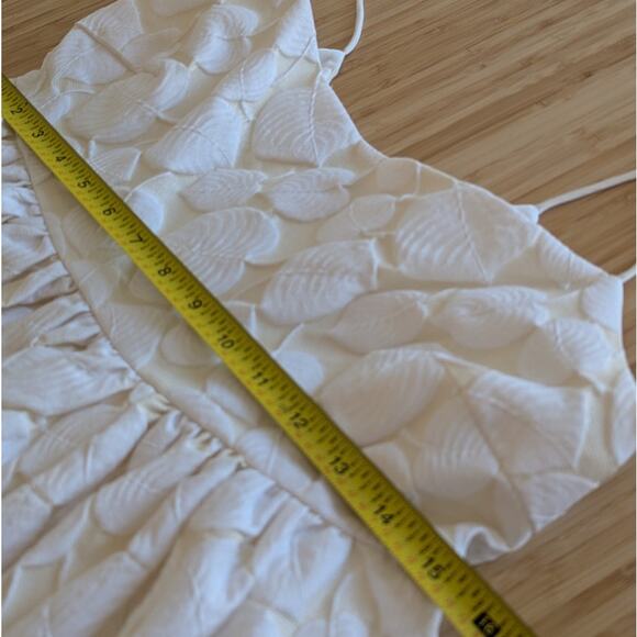 Samsoe Samsoe Warm White Grant Jacquard-Woven Sleeveless Midi Dress, size M - Picture 9 of 12